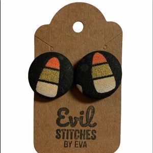 Handmade Fabric Earrings Candy Corn